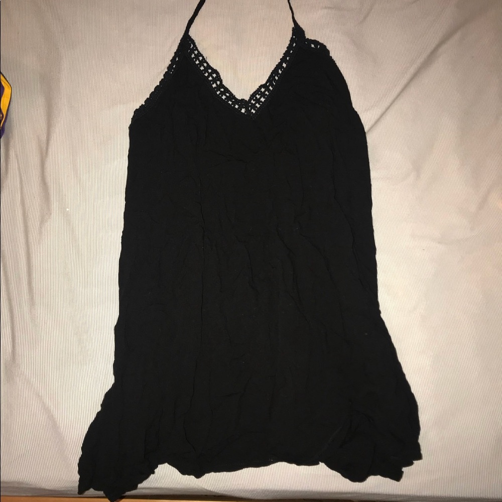 American Eagle High Neck tie Black Dress